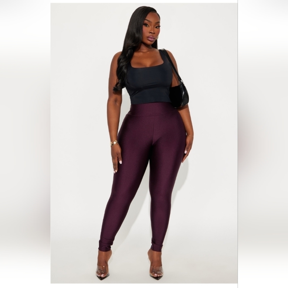 Fashion Nova Brianne High Rise Leggings-Eggplant Size 1X(14/16)(NWOT)